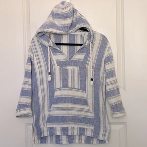 Linen Blend Baja Striped Hoodie